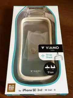 ViAMO iPhone SE (3rd) ケース ストラップシート2種類付き