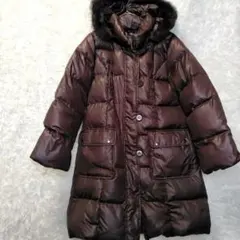 REI RISEE 　ロングダウン コート「XL」ラビットファー付き