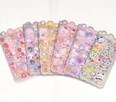 6枚セット⭕️おしりシール 立体 3D ぷにぷに マシュマロシール ぷくぷく 動物