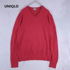 【ユニクロ UNIQLO】コットンカシミヤクルーネックセーター（長袖）S レッド