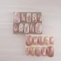 現品　ネイルチップ　まとめ売り　マグネット　ニュアンス　ピンク