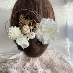 髪飾り　結婚式　成人式　卒業式　ウェディング　袴　和装　ヘアパーツ　白