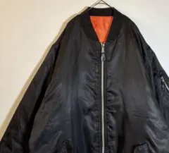 NXP　MA-1　ブラック　裏地オレンジ　中綿入り　フライトジャケット