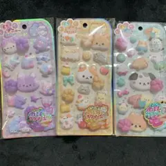 正規品！猫ハムスター犬もちプニューステッカー3Pスクイーズ肉球シール