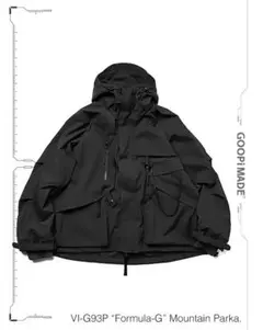 goopimade ジャケット　グーピー　ブラック GOOPiMADE - “GEOMETRY“ MOUNTAIN PARKA JACKET - SHINKIROU1.0