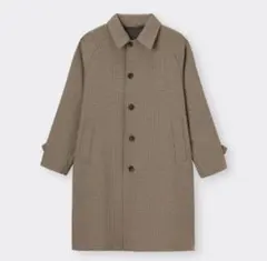 【GU】バルカマーンコート　チェック　ベージュ