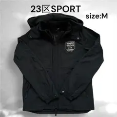 23区SPORT ゴルフウェア フルジップ ナイロン ブルゾン フード付 黒 M