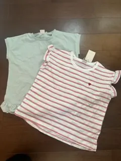 プティマイン　半袖　カットソー　トップスセット　ボーダー　チュニック　アプレ