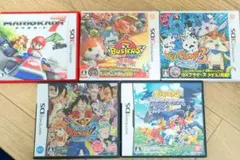 3DSソフト まとめ売り 5本 マリオカート 妖怪ウォッチ デジモン ワンピース