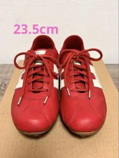 美品 希少 PUMA レザー ボウリングシューズ バイカラー 赤×紺 23cm