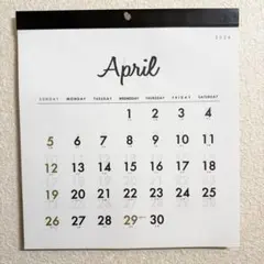 2026年スクエア壁掛けカレンダー 　4月始まり　シンプル 正方形　おしゃれのサムネイル