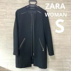 ZARA WOMAN ノーカラージャケット S 黒