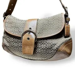 美品　コーチ　ワンショルダーバッグ　ソーホー　ミニシグネチャー　レザー　肩掛け