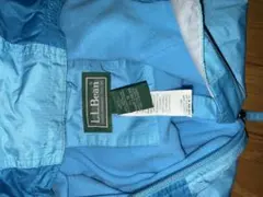 90s00sL.L.Bean フード付きナイロンジャケット 青 裏フリース