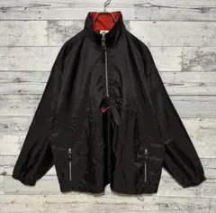 ナイキ90s銀タグ♤ナイロンジャケット　ハーフジップ 刺繍ロゴ