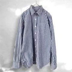 無印良品 ギンガムチェック 長袖シャツ ブルー系のサムネイル