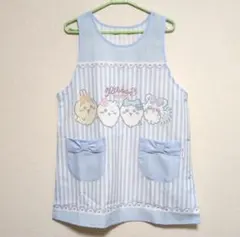 ちいかわ　エプロン　М-L　ハチワレ　うさぎ　モモンガ　リボン　ストライプのサムネイル