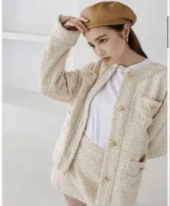 美品♡SNIDEL スナイデル　オーバーサイズツイードジャケット　アイボリー