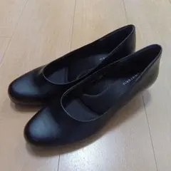 黒 フラットパンプス 約5cmヒール