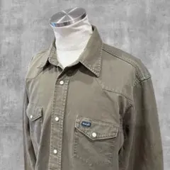 90’s Wrangler カーキ 長袖シャツ vintage 古着