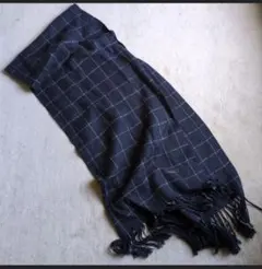 RAGEBLUE チェック柄マフラー ダークネイビー