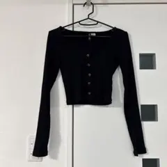 美品　H&M DIVIDED 長袖 リブ クロップド トップス　クロップド丈長袖のサムネイル