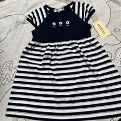 新品タグ付き♡ARTLETTER ♡半袖ワンピース ネイビー♡100のサムネイル
