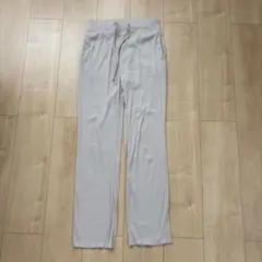 リブパンツ ライトグレー ウエストゴム