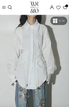 Andrea&Co ホワイトドレープシャツ バルーンスリーブ Andrea&Co ホワイトドレープシャツ バルーンスリーブ - メルカリ