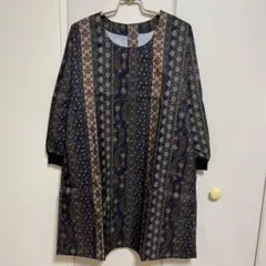 ペイズリー柄 おしゃれ 割烹着 M-Lサイズのサムネイル