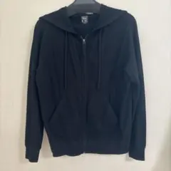 PLST／ブラック フード付きジャケットとスカートセットアップ