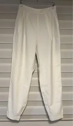 GUホワイトスラックス 裾ゴム