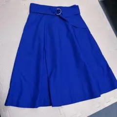 クリーニング済NATURAL BEAUTY BASIC 青 フレアスカート M