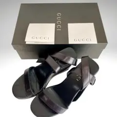 GUCCI グッチ サンダル ブラック レザー ウェッジソール 36C 箱付のサムネイル