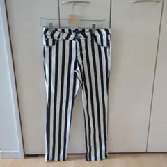 AZUL bymoussyレディースストレッチ ストライプパンツサイズＬ