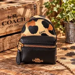 COACH コーチ バッグチャーム リュック型 レオパード柄