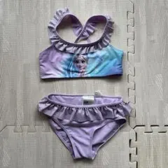 H＆M アナ雪　エルサ プリント 水着 セパレート　紫　パープル　ヒラヒラ