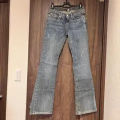 アバクロ　ブーツカットデニム・ライトブルー・ダメージ　サイズ0 regular