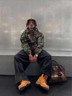 archive 迷彩 ミリタリージャケット かも柄 チョコチップ 短丈 古着 L