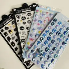3Dキャラクターシールセット（猫・パンダ・文字）4枚セット