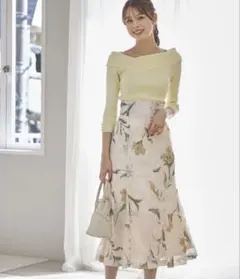 tocco closet フラワープリント ジャガード マーメイドスカートのサムネイル