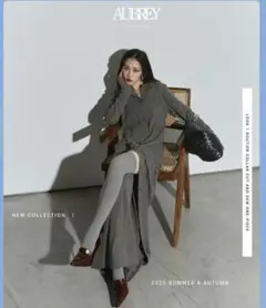 ANDOREA&CO グレー ロングワンピース 長袖 カットソー