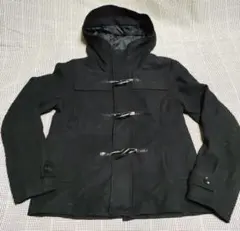 ブラックダッフルコート フード付き