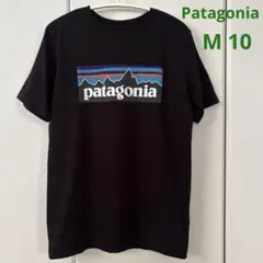 patagonia キッズ M 10 ロゴTシャツ 半袖Tシャツ 黒 夏 140