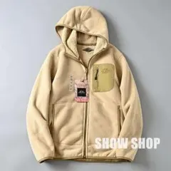 新品 裏ボアカジュアル ニットブルゾン ジャケット軽量フード付きアウター1104