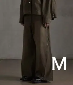 【GRANCY】ジップデザインバギーデニム ブラウン