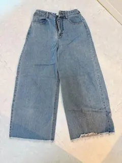 デニム風パンツ　ワイド