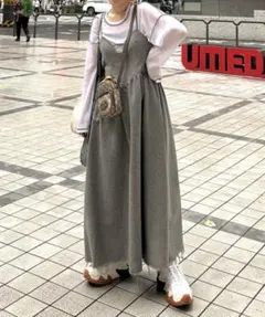 Alley by w closet サイドレースアップ キャミワンピース グレーのサムネイル