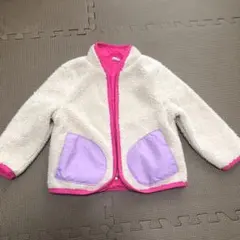 フリースジャケット 4歳用 クリーム色とピンク