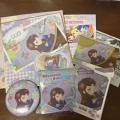 【アイカツ】カレンダーガール　色紙&缶バッジ&ステッカー&クリアシート　紫吹蘭